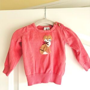 Janie and jack 6-9 months outfit- riding pants with fox sweater.